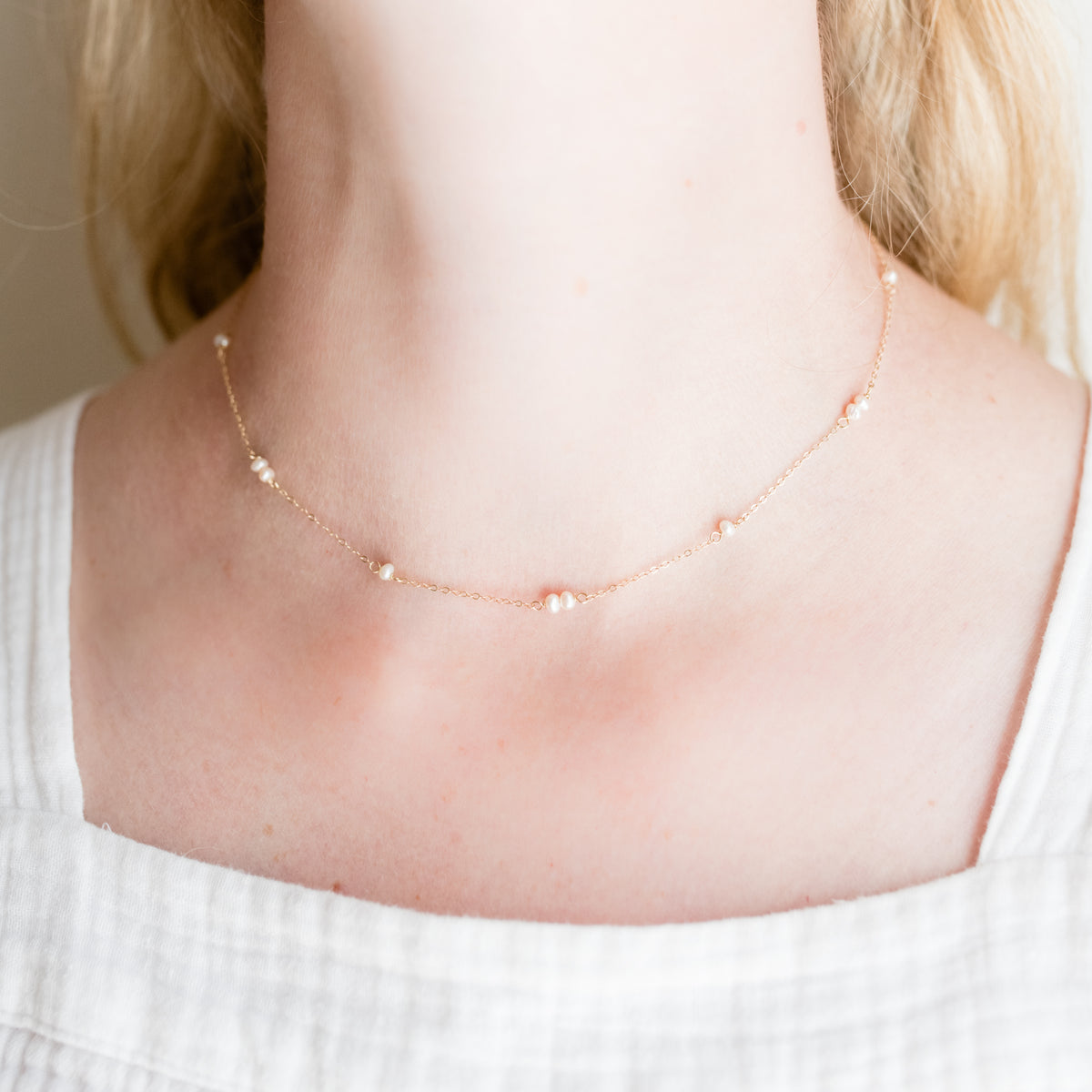 Megan Gold-Filled Necklace | Subtle Elegance Freshwater Pearl Necklace ...