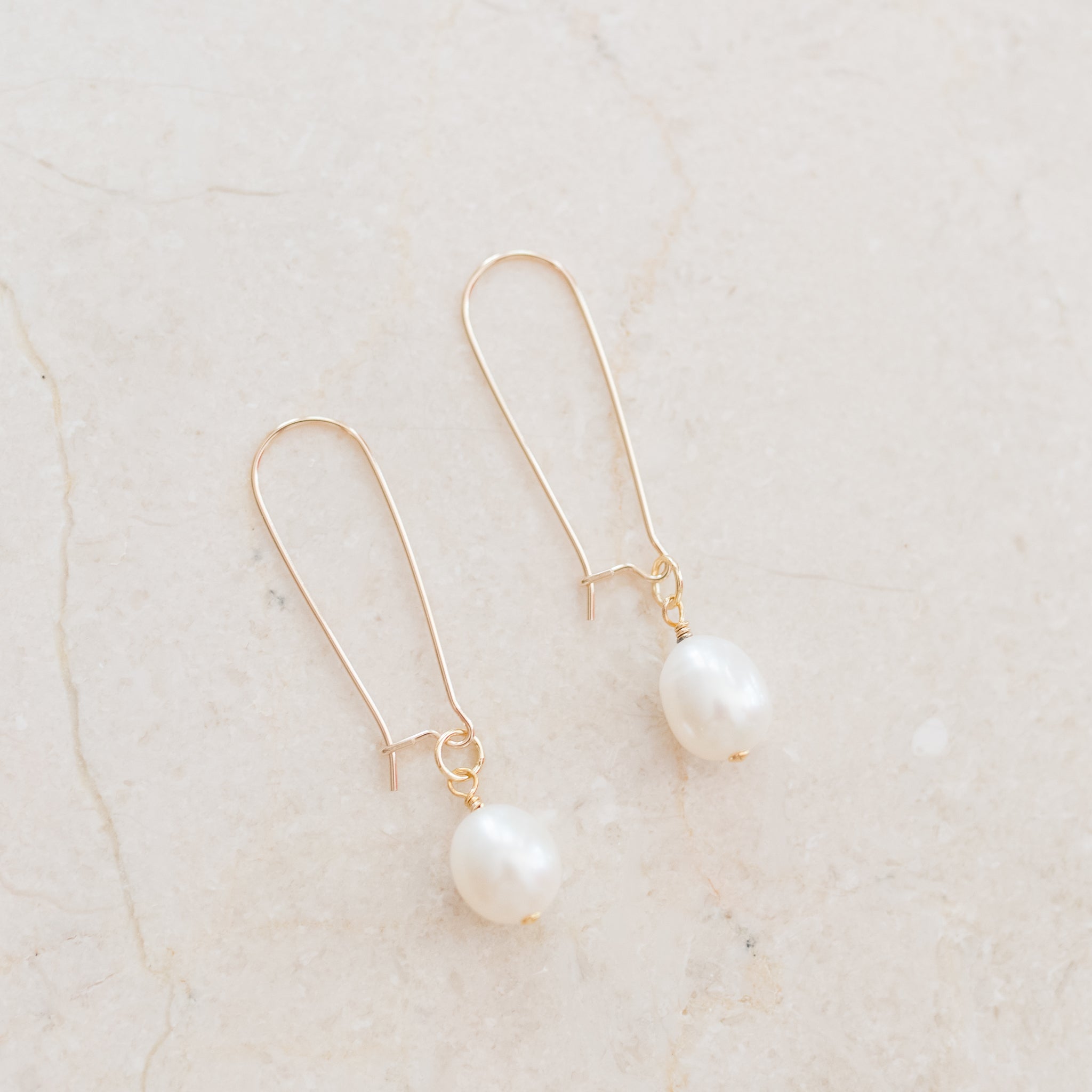 Modern Pearl Earrings on Gold | Pearl Danglers for Women | 22k Gold