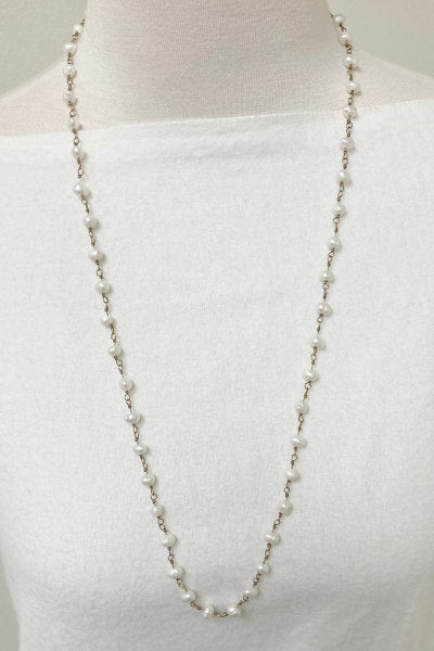 Freshwater pearls on Antique brass chain