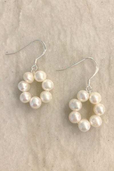 Small pearl hoops