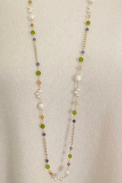 Multi-color gemstone necklace